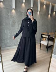 siyah etekli gömlek takım