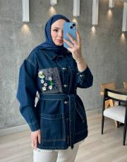 lacivert taşlı kot ceket 2