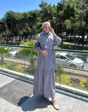 gri manolya elbise 2