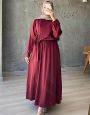 bordo lisa etekli takım