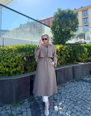 açık bej alora  trenç