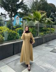  hardal sarısı neira elbise