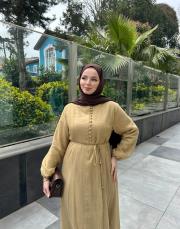  hardal sarısı neira elbise 2