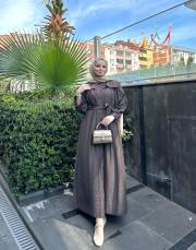 kahverengi leyal elbise