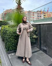 kum beji izem elbise