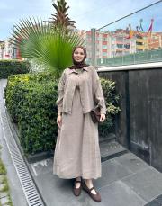 kum beji izem elbise 2