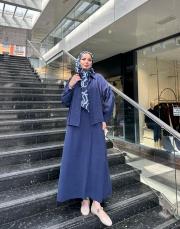 lacivert izem elbise