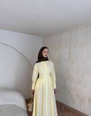 sarı korse elbise