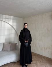 siyah şallı abaya