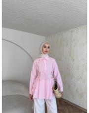 pudra pembe korse gömlek