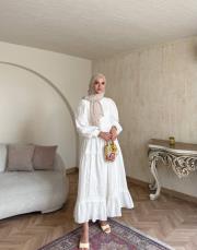 beyaz güler elbise